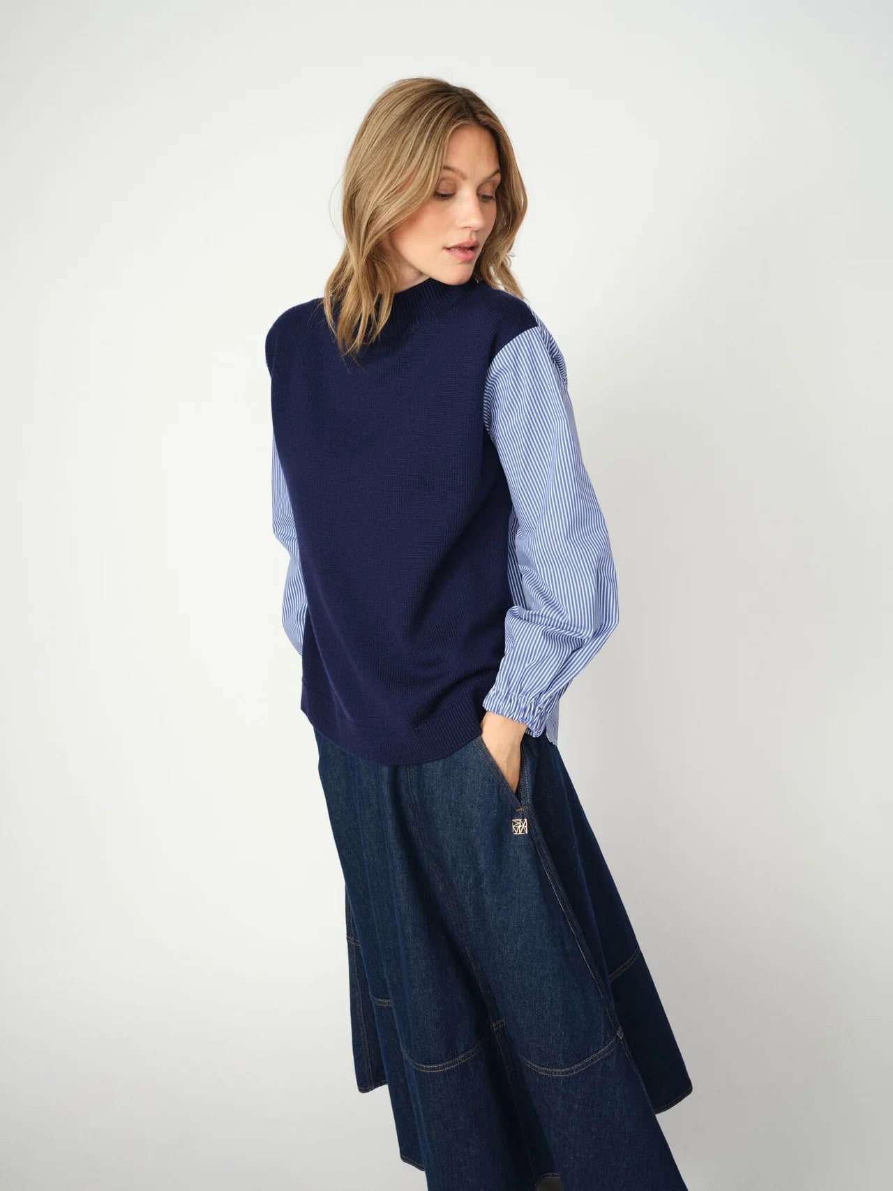 Juella Stripe Combi Knit | Mos Mosh
