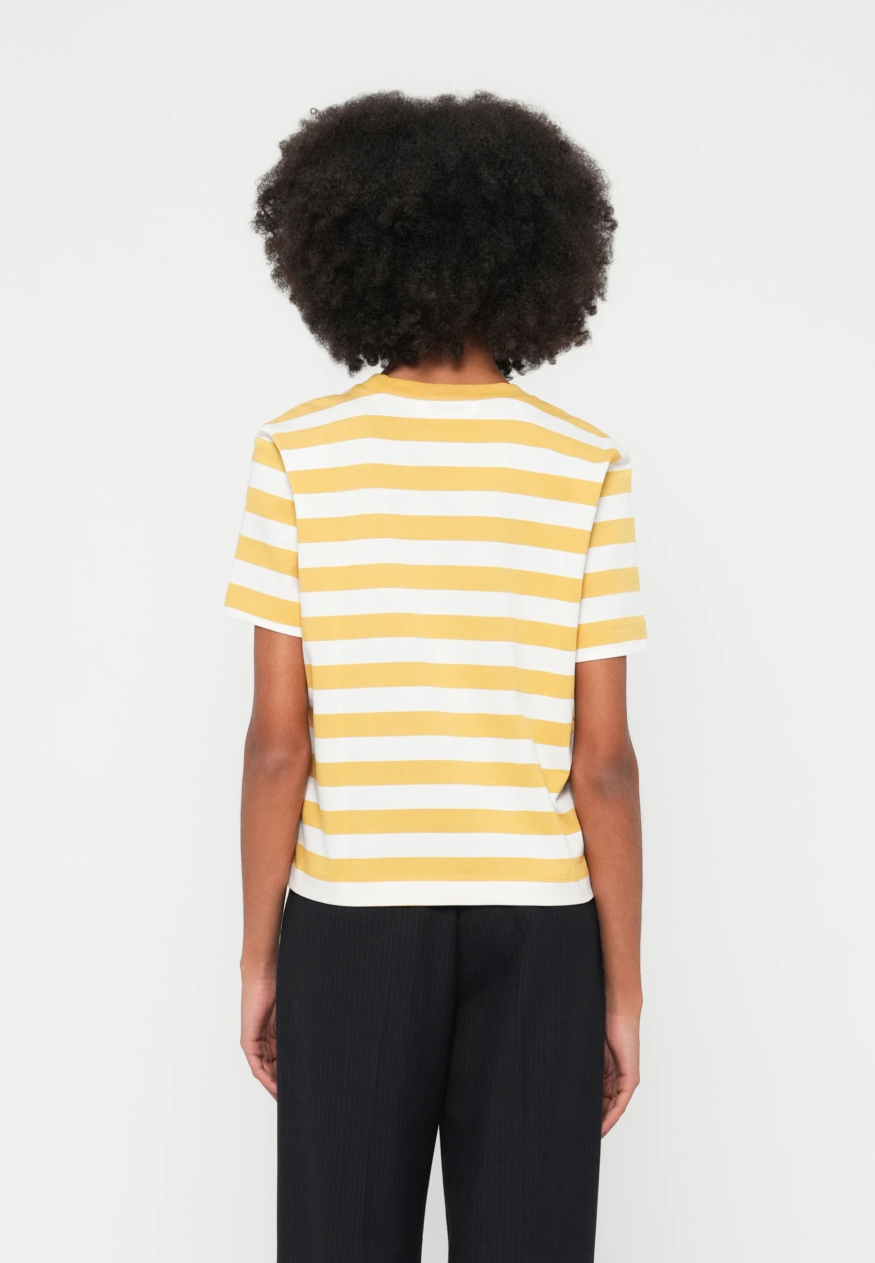 Boxy stripe Tee-Ochre|SLF