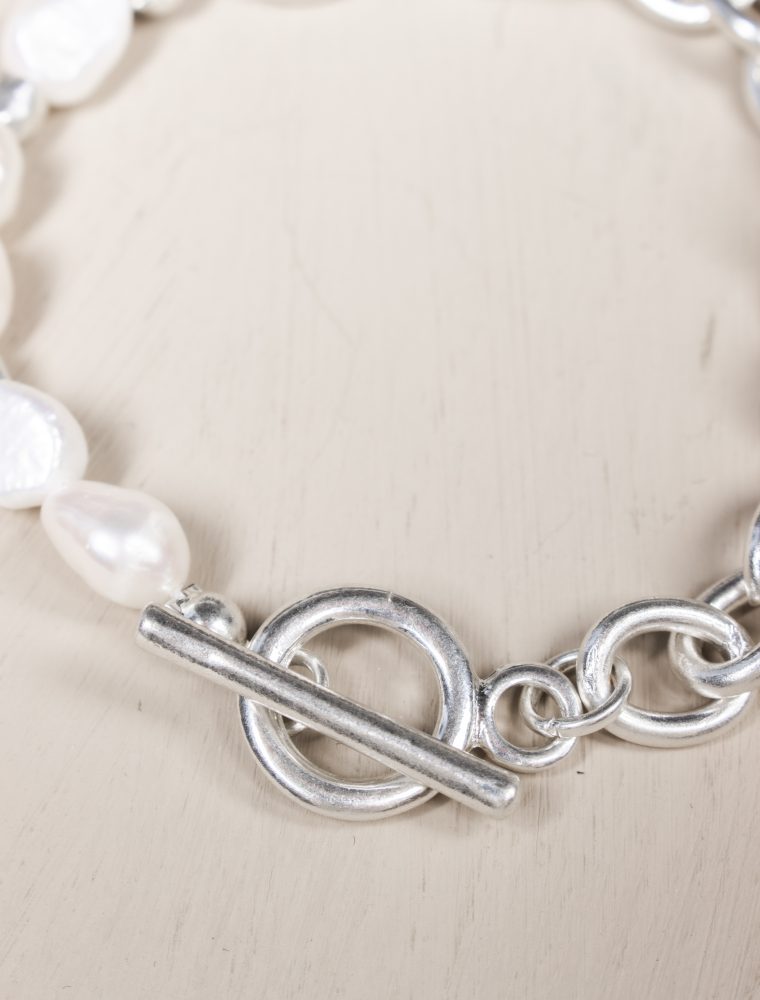 Flora silver and pearl bracelet | Olia