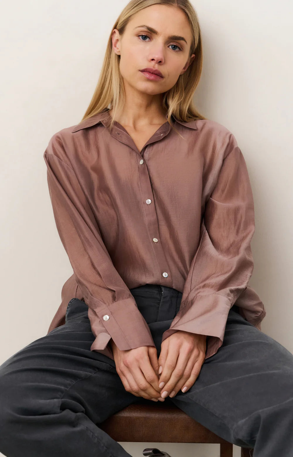 Sheer blouse with refined back detail | YAYA