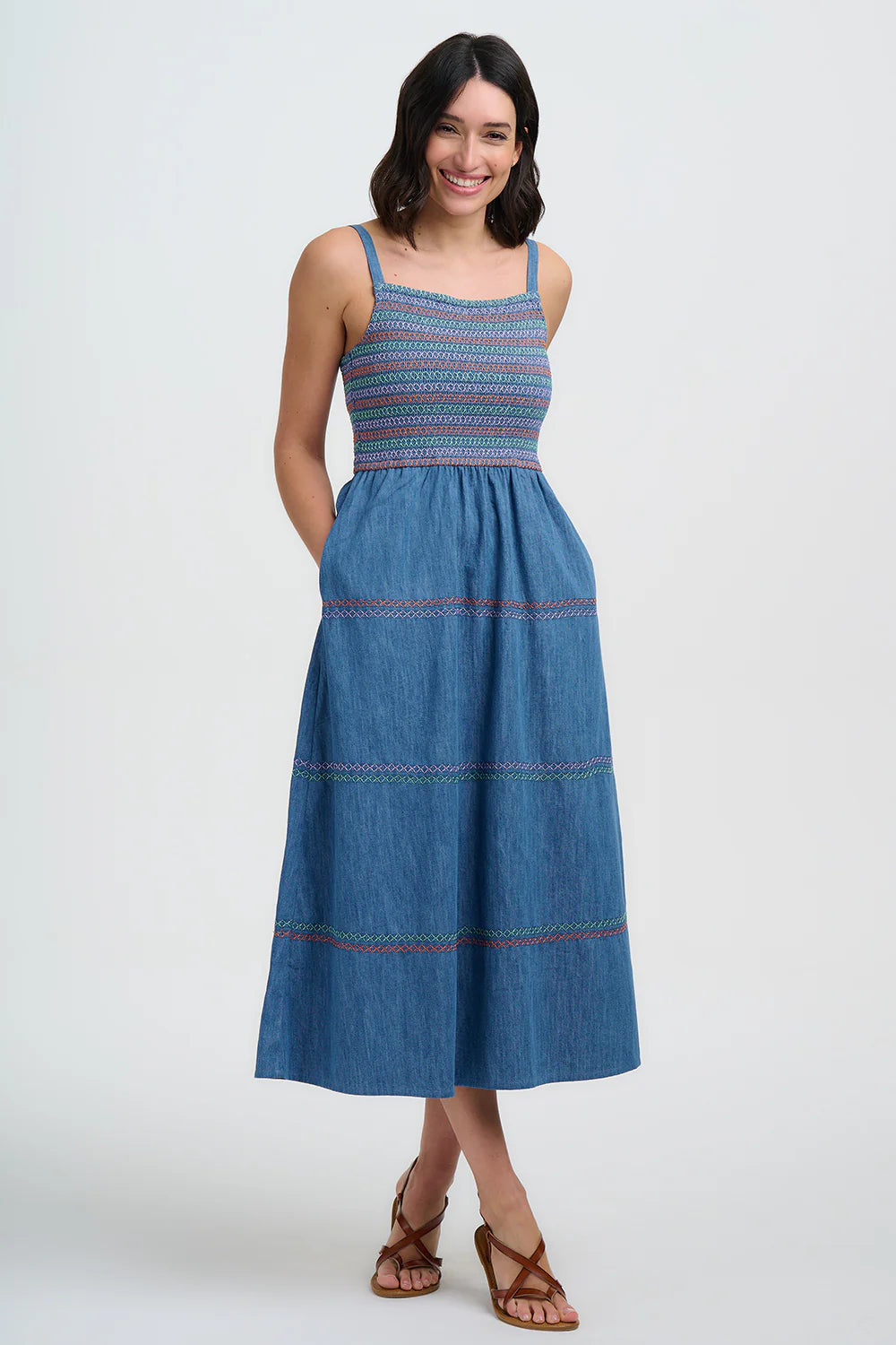 Murren Shirred Dress|Sugarhill