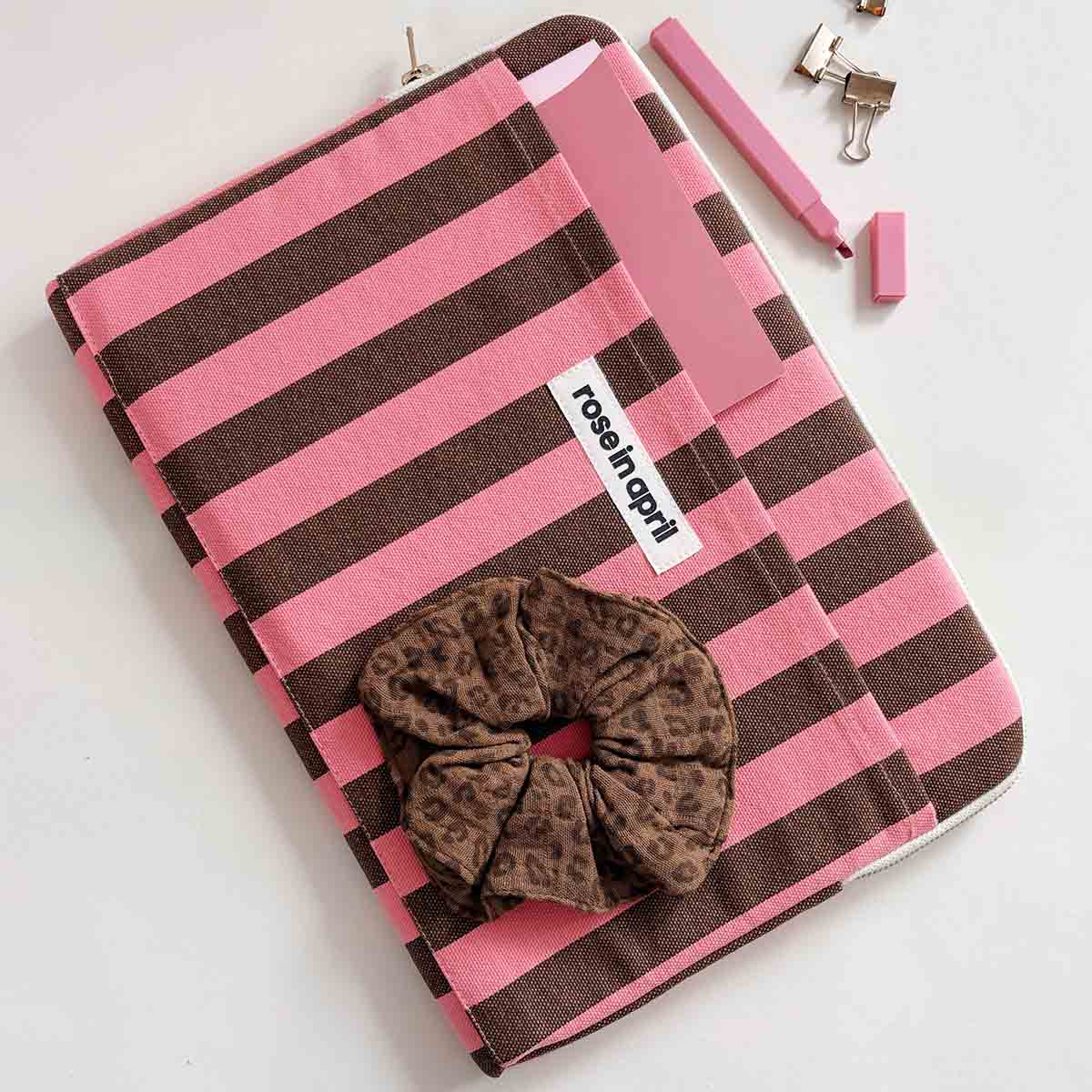 Pink &Olive Laptop sleeve|Rose in April