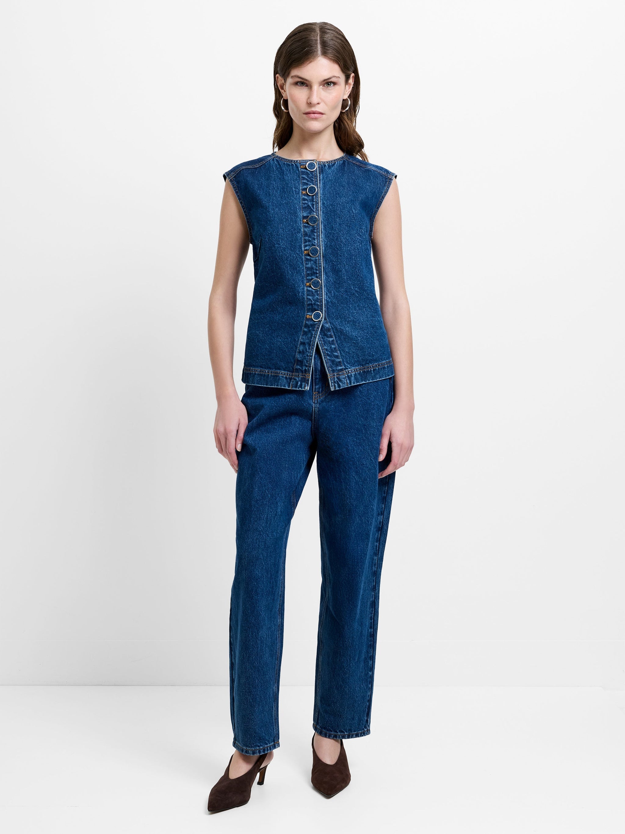 Dallas Denim Waistcoat|French Connection