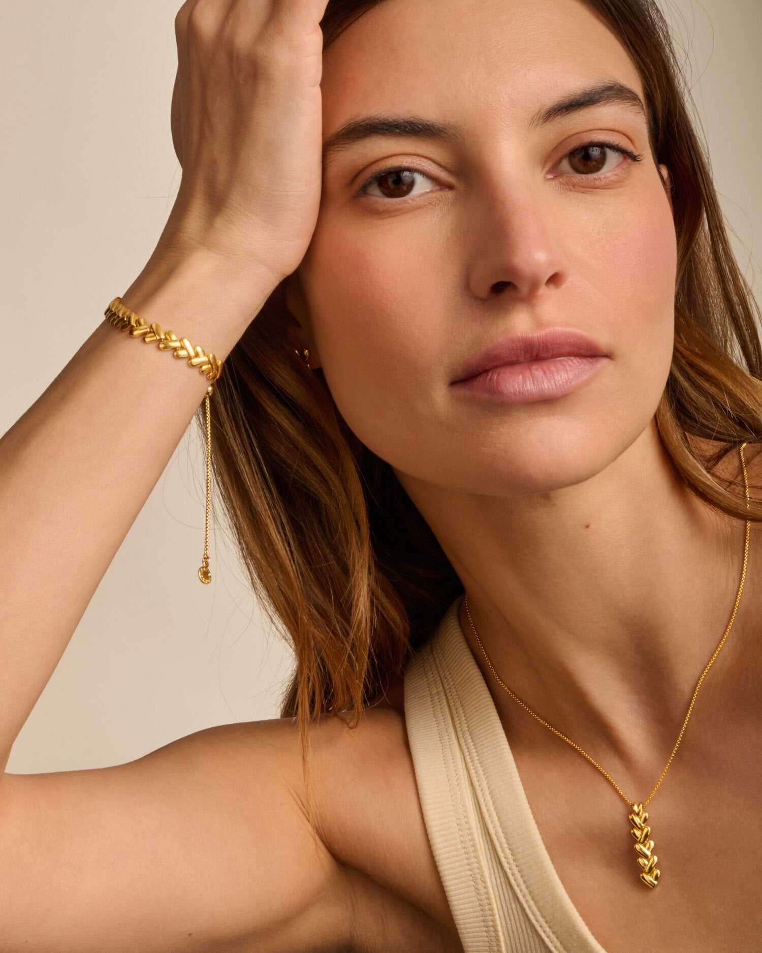 Heart Link Waterproof Gold Bracelet | Katie Loxton