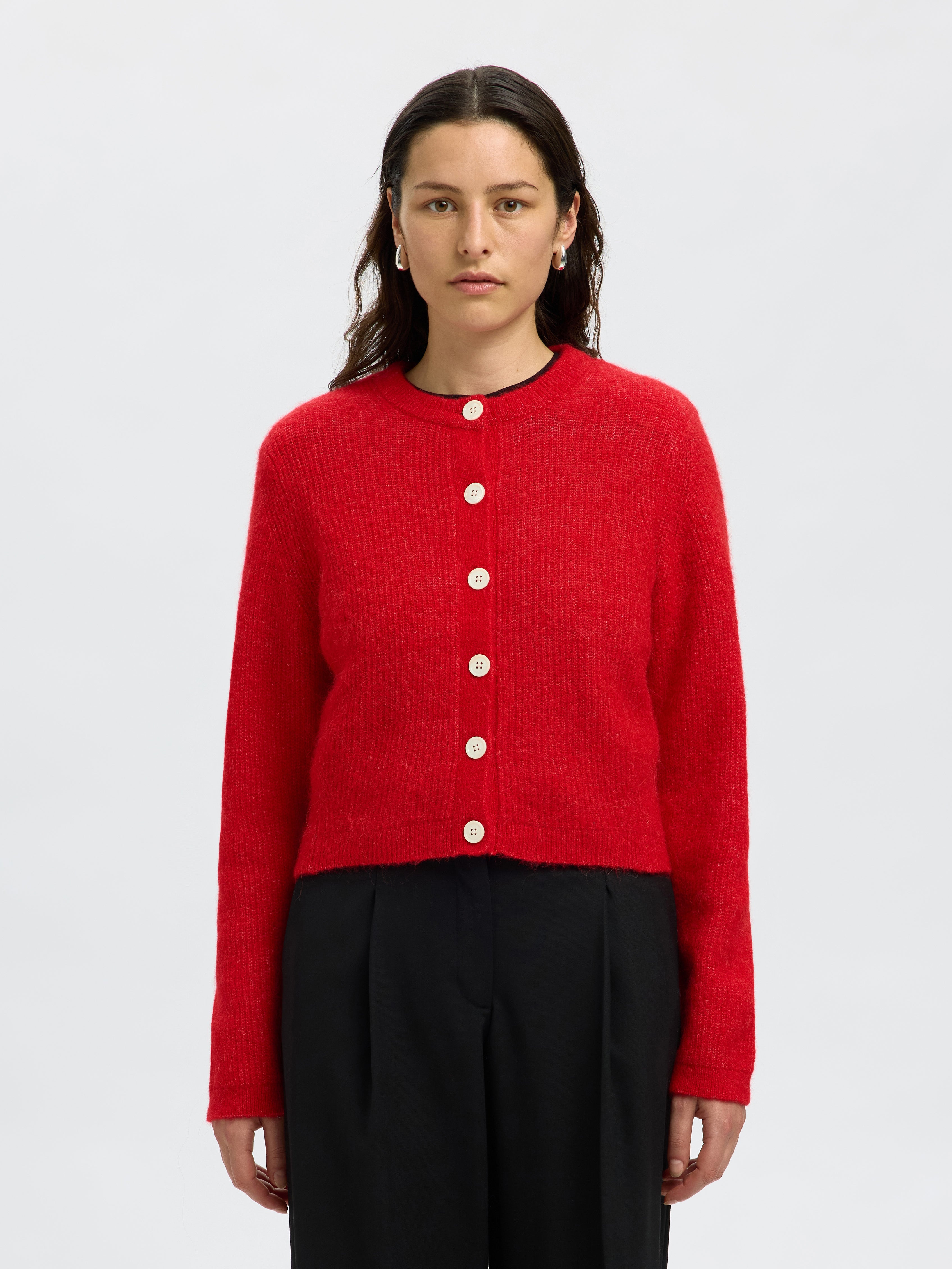 Sia Ras Cropped cardigan  | Selected Femme