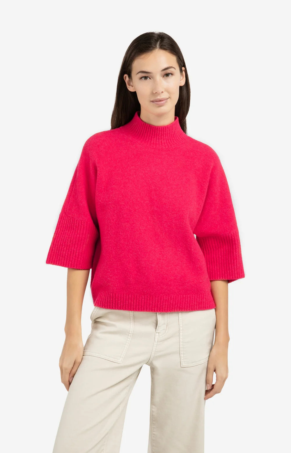 Sweater with ribbed sleeves | Yaya