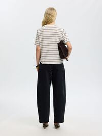 Boxy Tawny Port Stripe Tee|SLF
