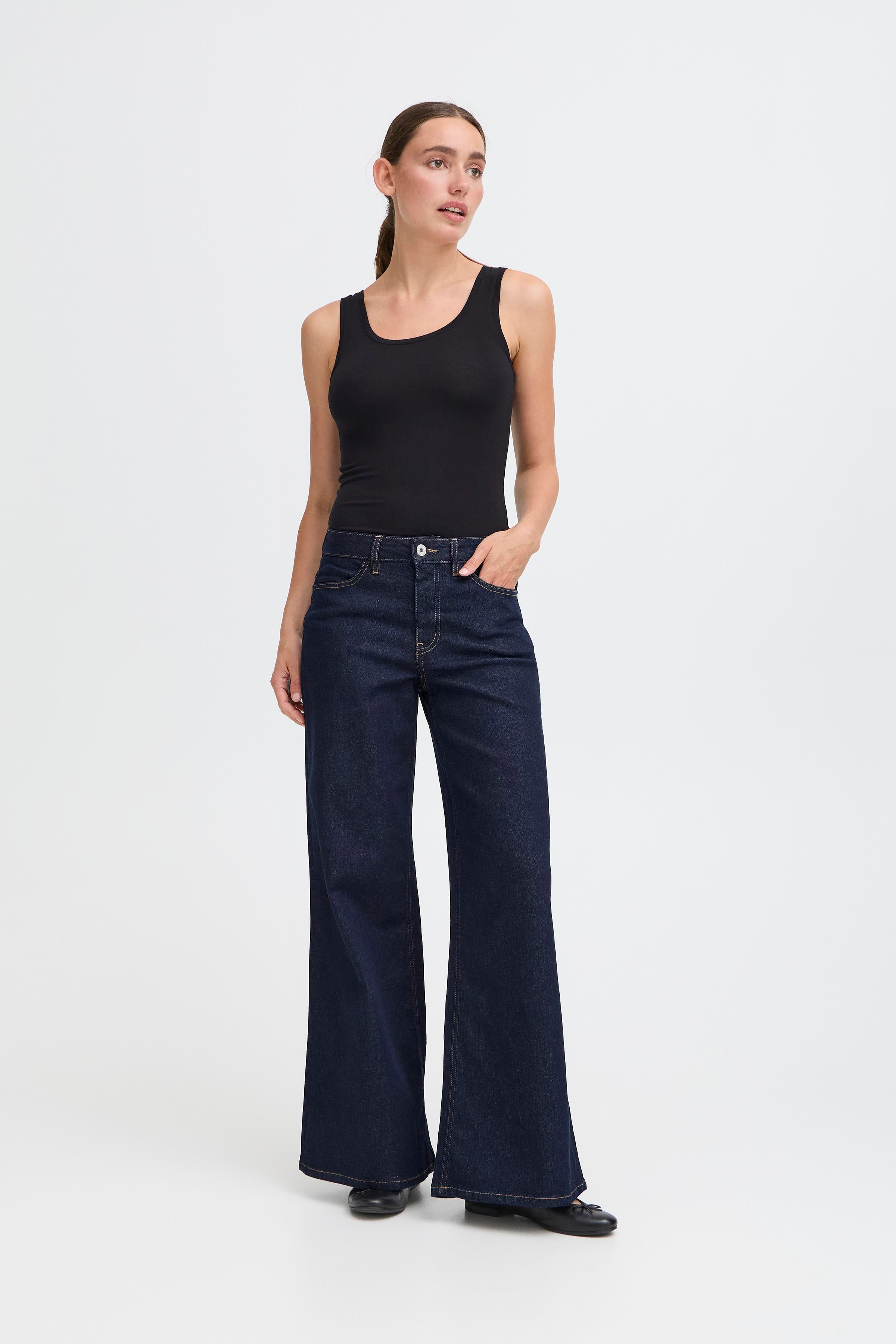 Twiggy Wide Indigo Jean | Ichi