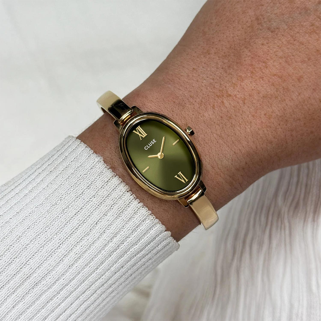 L’Ovale Bangle Green watch|CLUSE