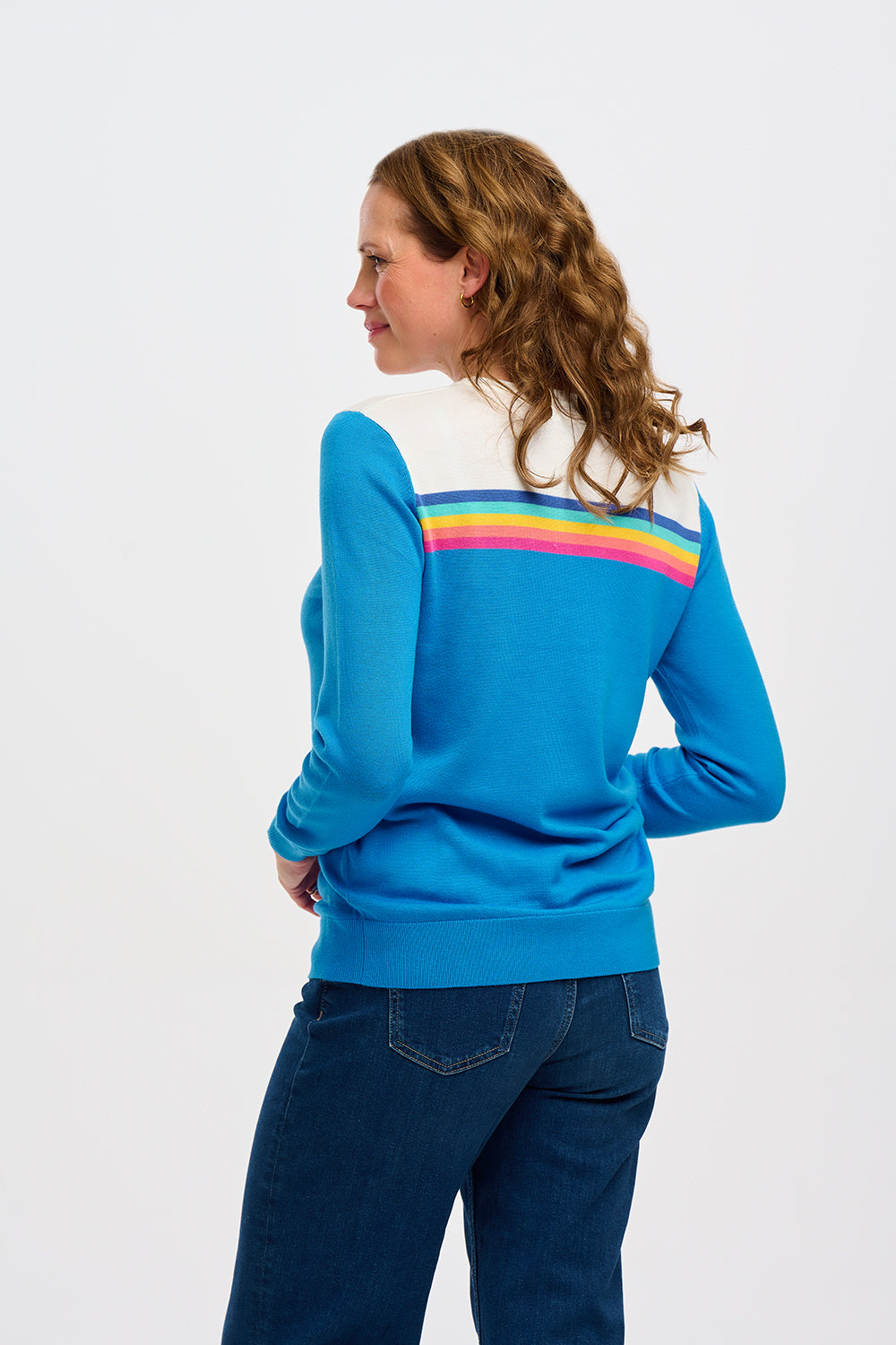 Rita Blue Rainbow lines Jumper  | Sugarhill Brighton