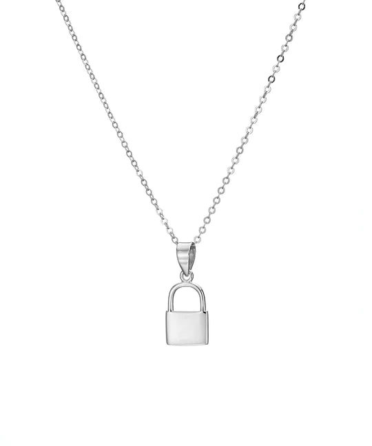 Silver padlock necklace | Mary K