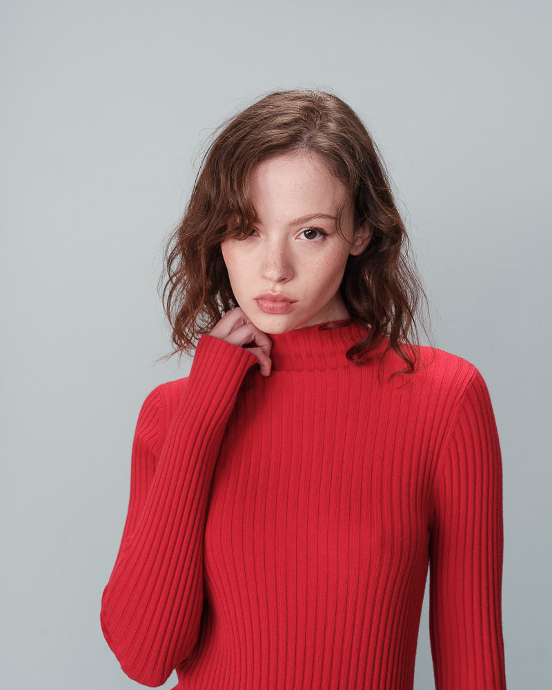 Nara red ribbed top | Grace & Mila