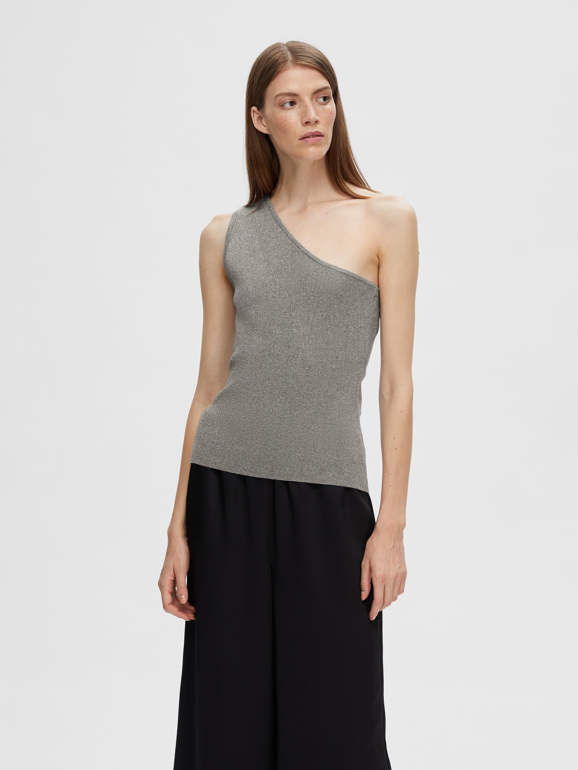 Flura one shoulder knit top | Selected Femme