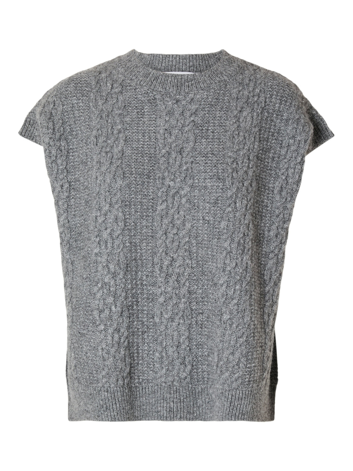 Elina marie knit vest grey | Selected Femme