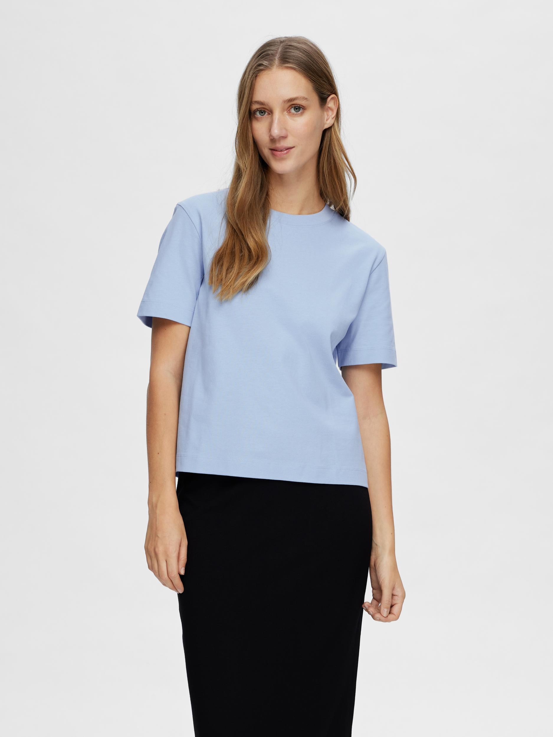Cashmere blue boxy tshirt | Selected femme