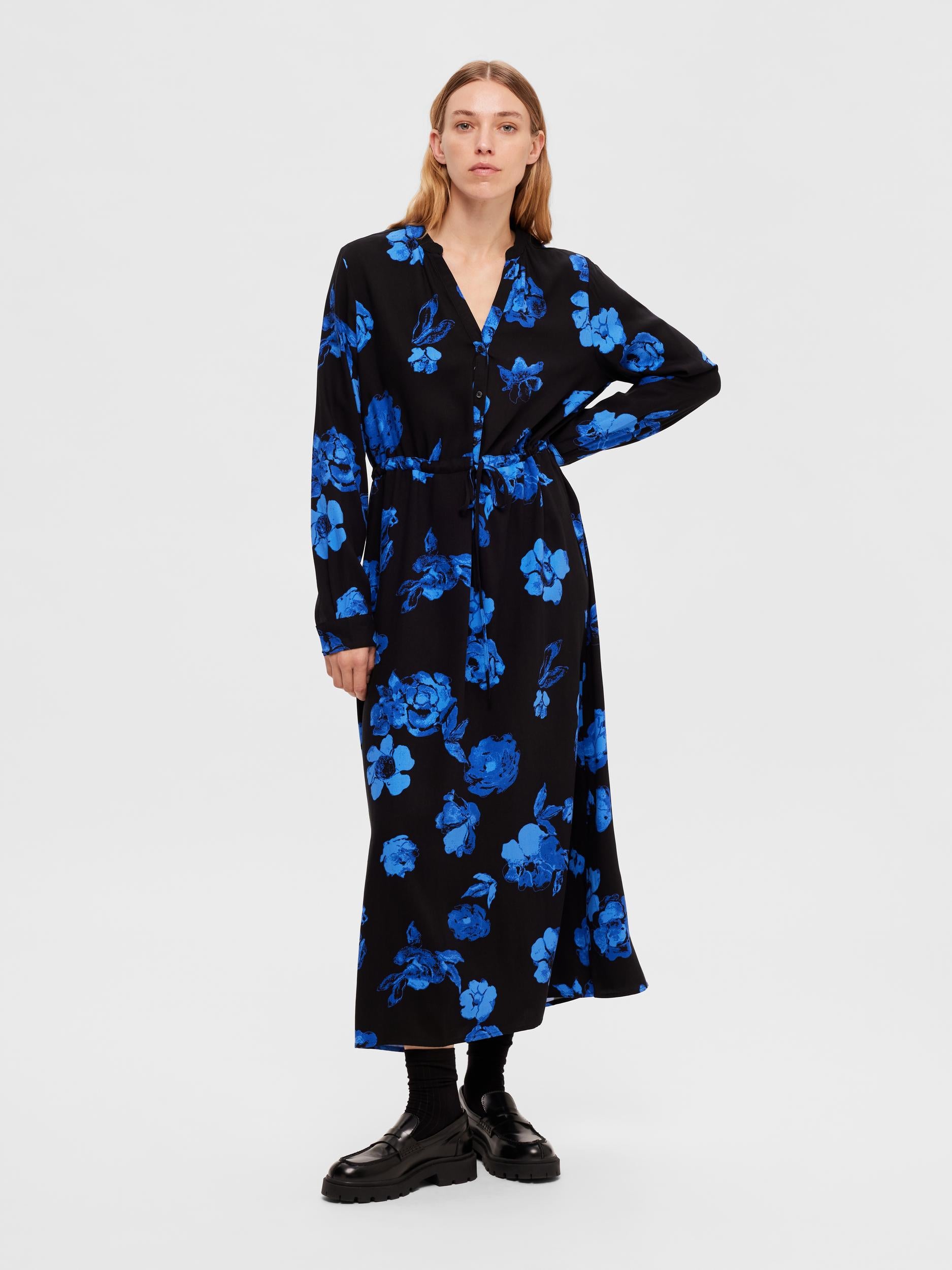 Slfkatrina blue floral dress | Selected Femme