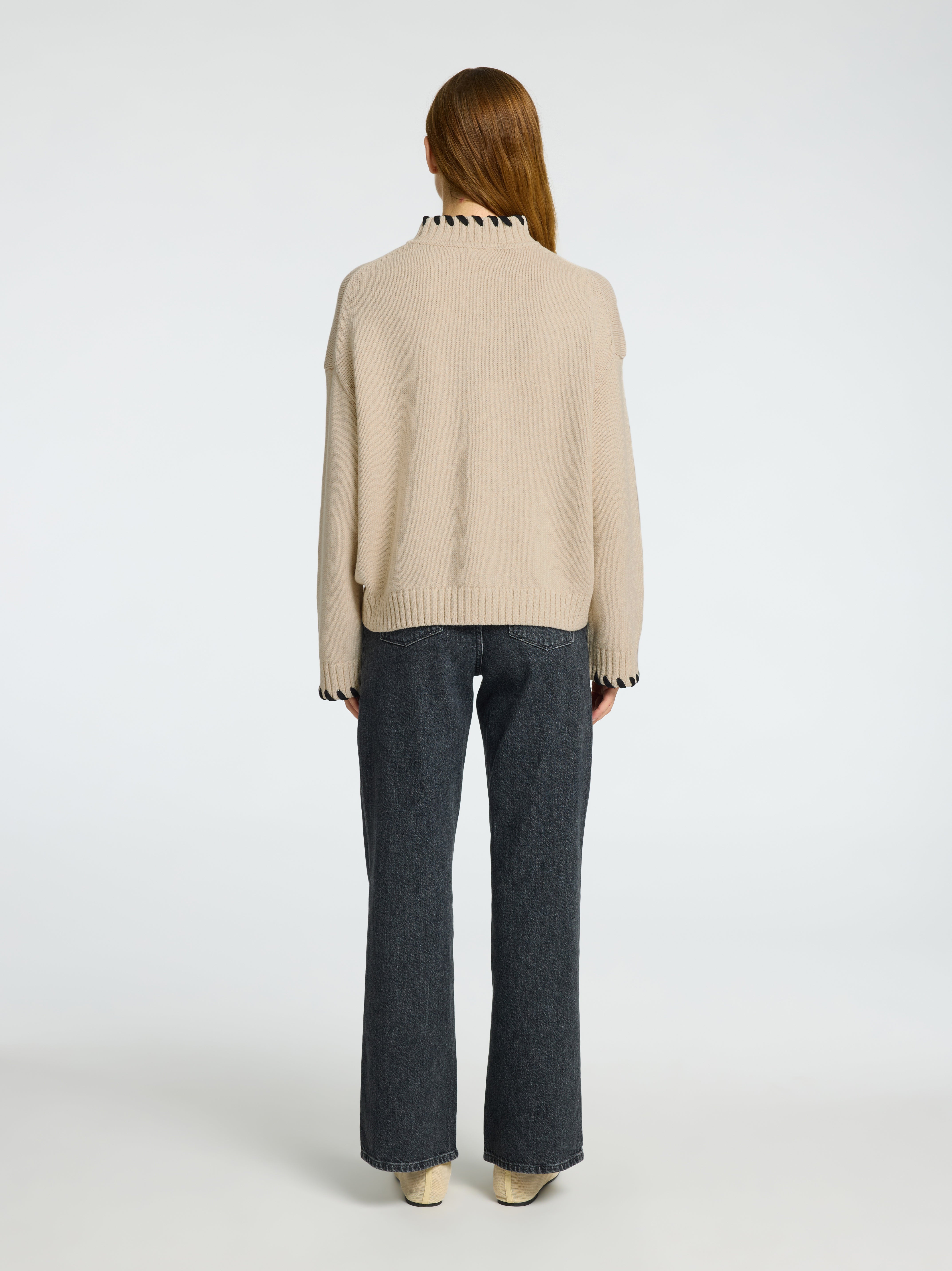 JILLI LS KNIT DETAIL HIGH NECK |Selected Femme