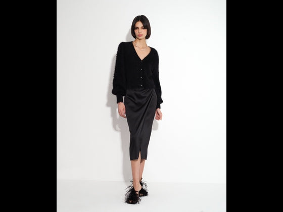 French connection 2025 black satin skirt