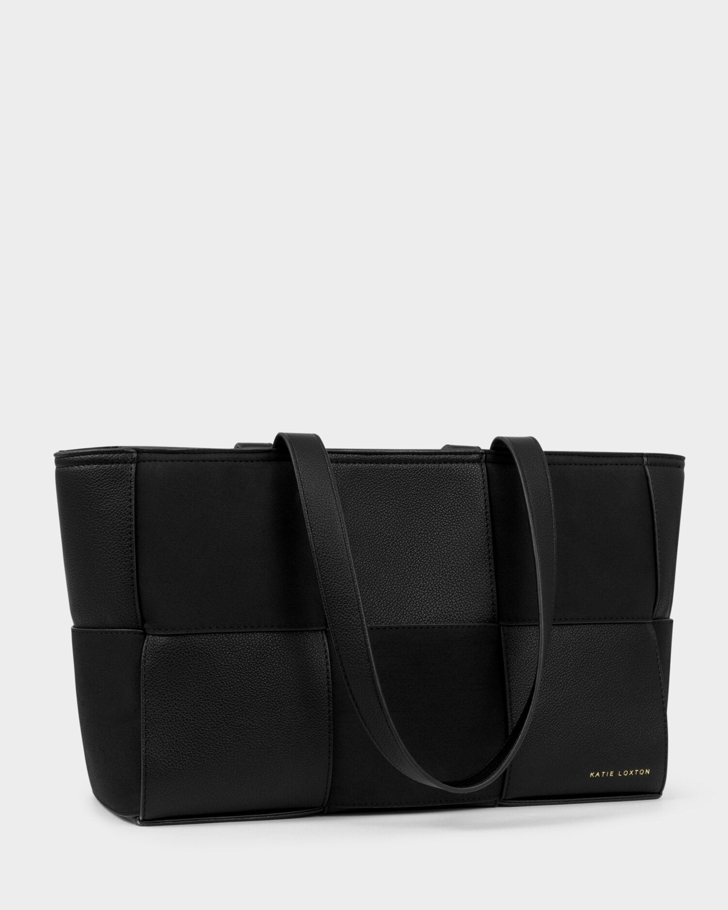 Taya Woven Suedette Tote Black | Katie Loxton