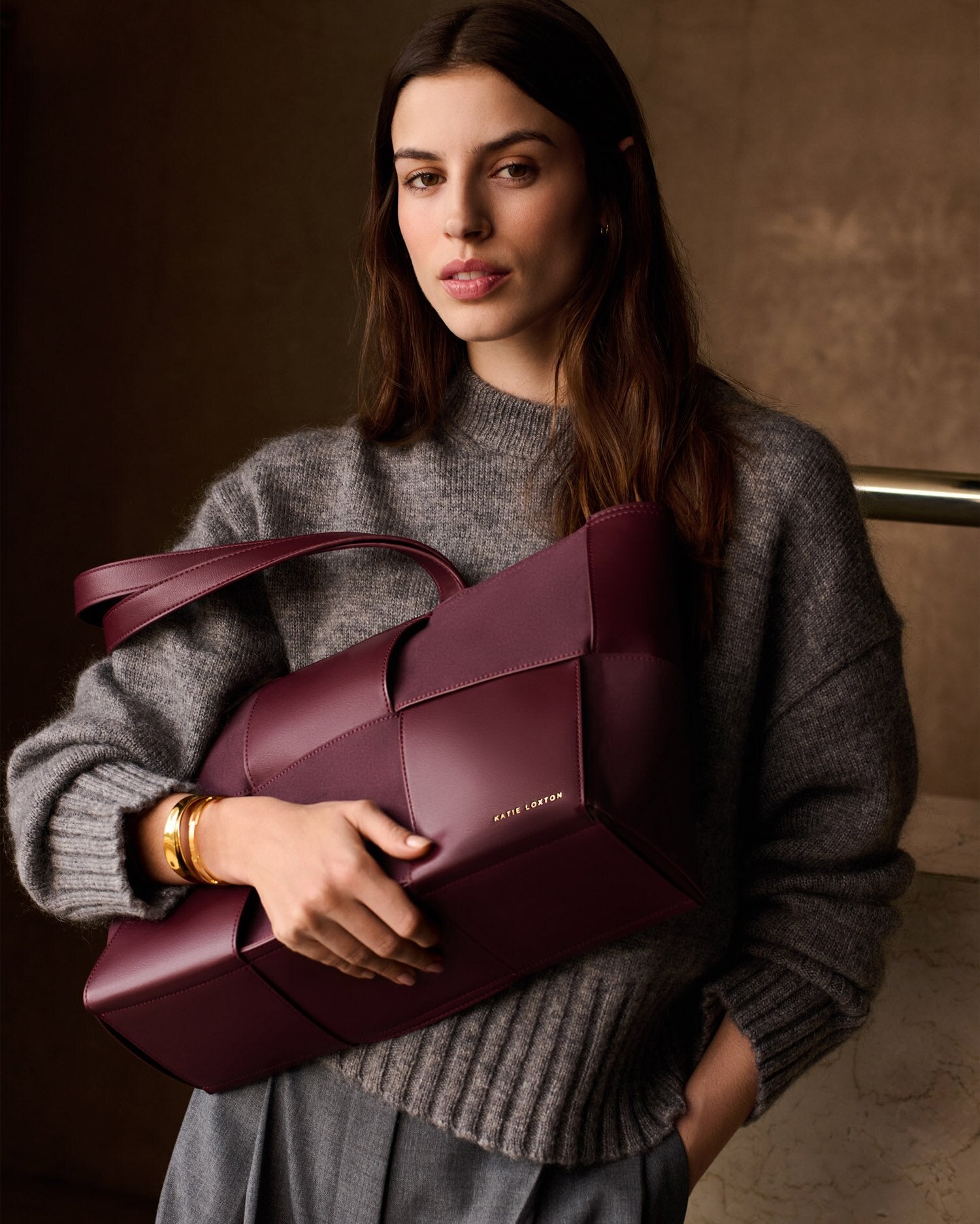Taya Woven Suedette Tote Cherry | Katie Loxton