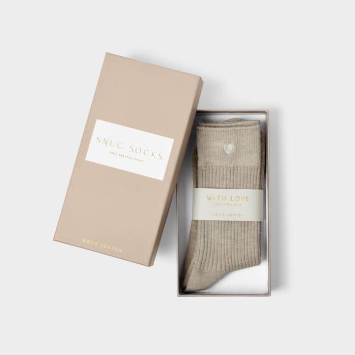 Gift Box Socks Taupe | Katie Loxton