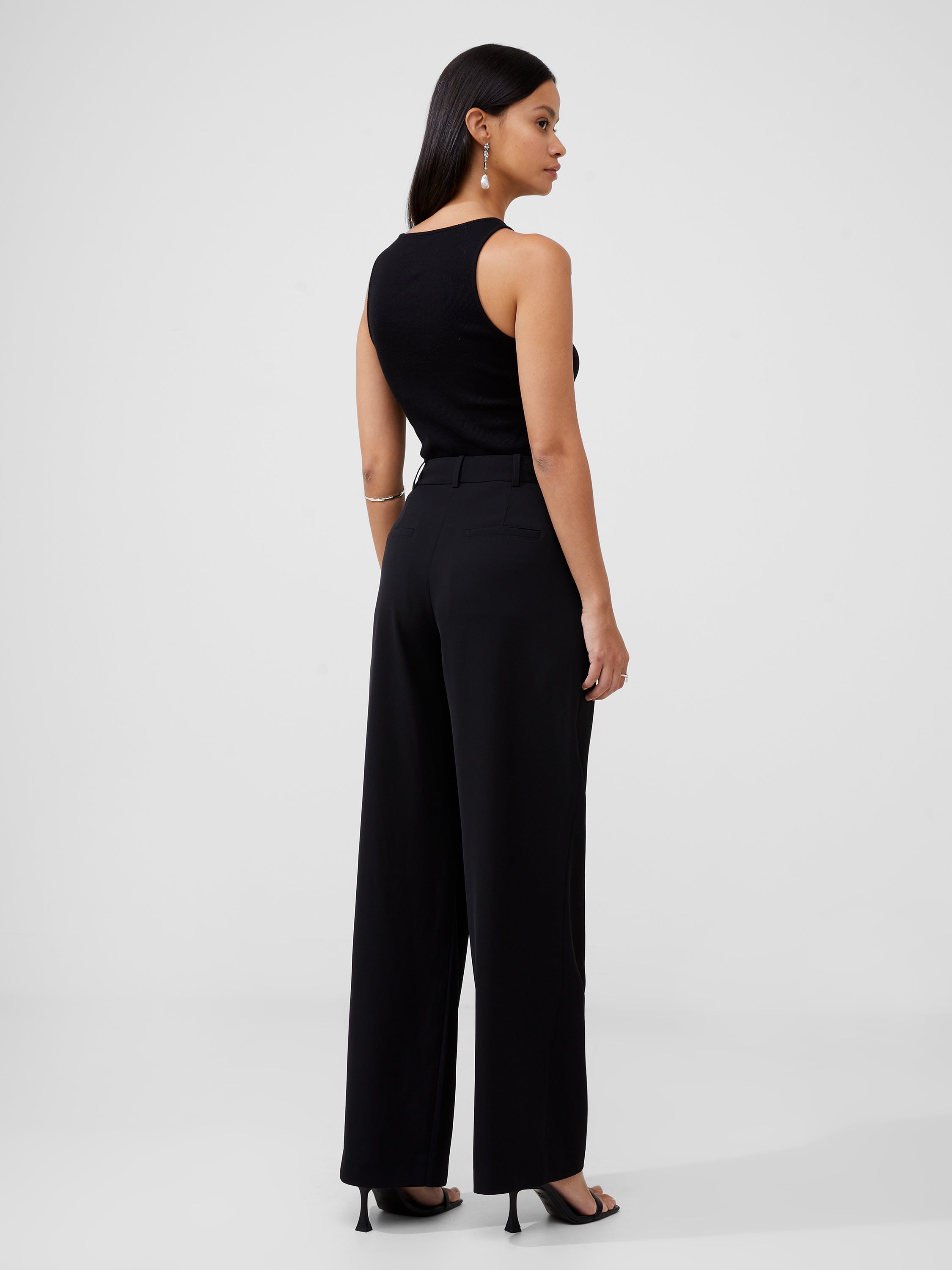 Black Wide Leg Trouser | French Connection