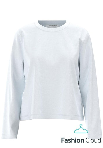 White boxy LS tee | Selected Femme