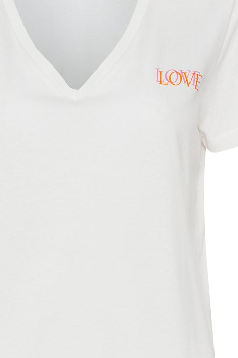 Ihcamino white v neck tshirt | Ichi