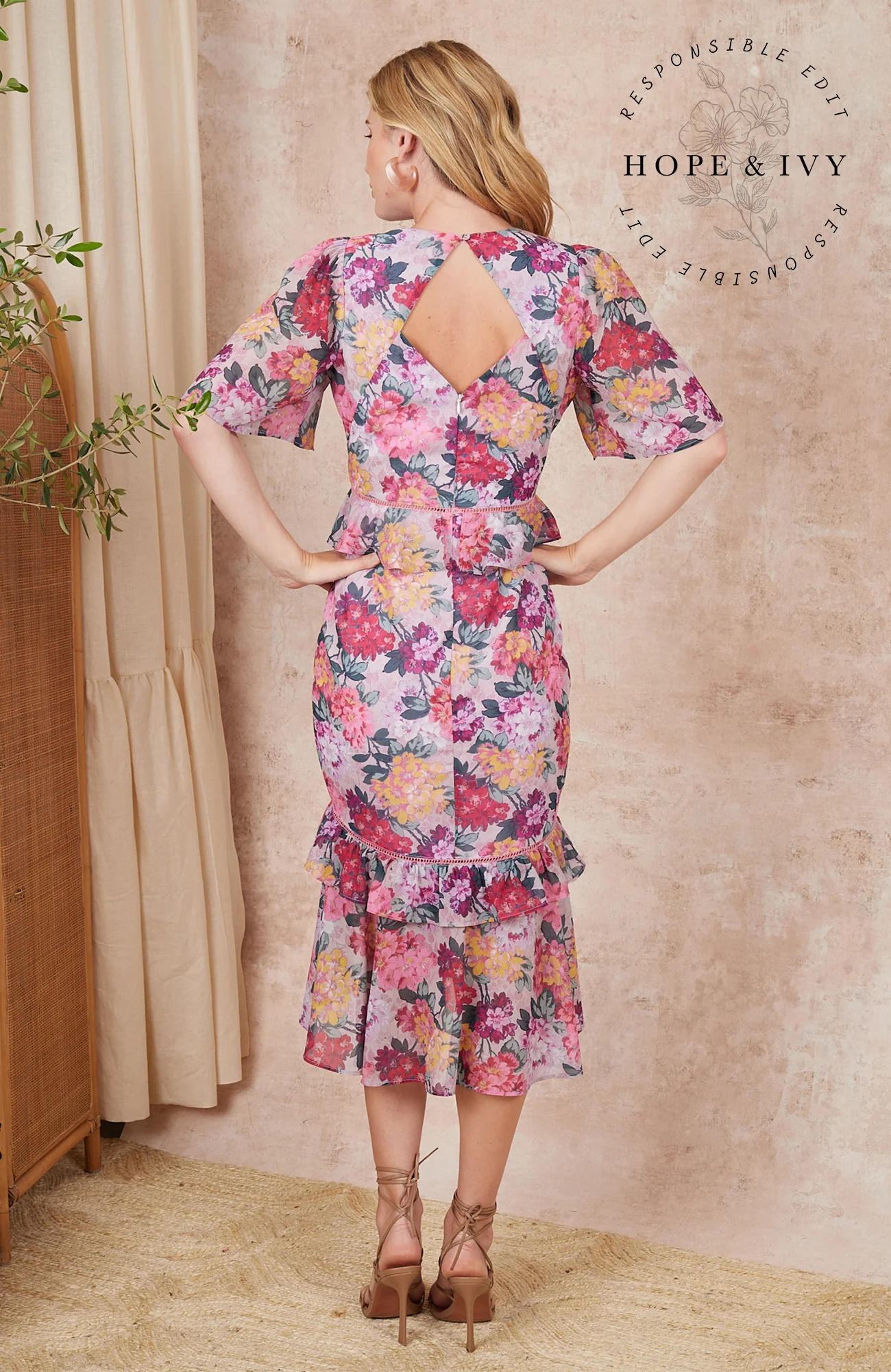 Marin pink peplum dress | Hope and Ivy