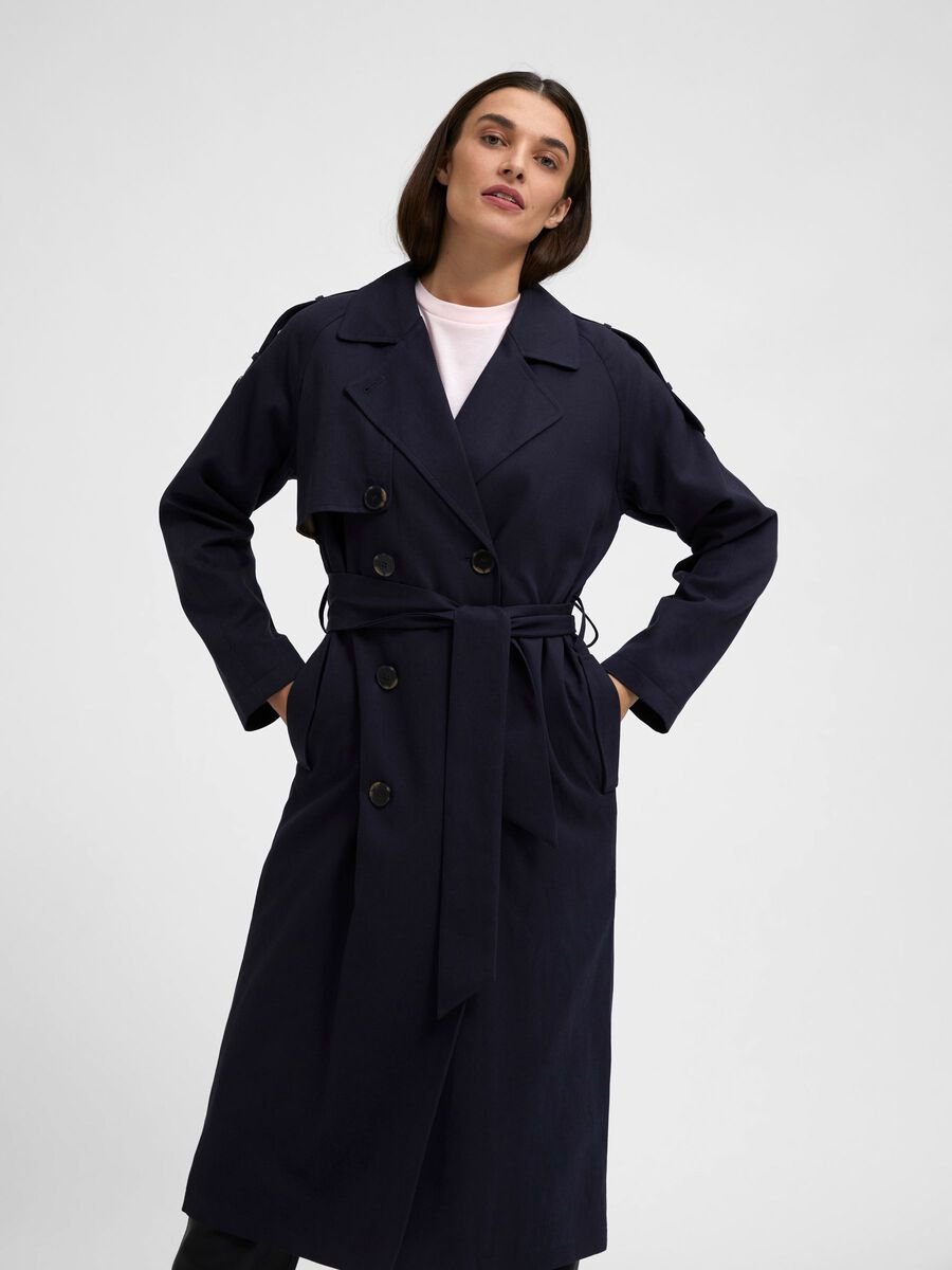 Navy trench coat | Selected Femme