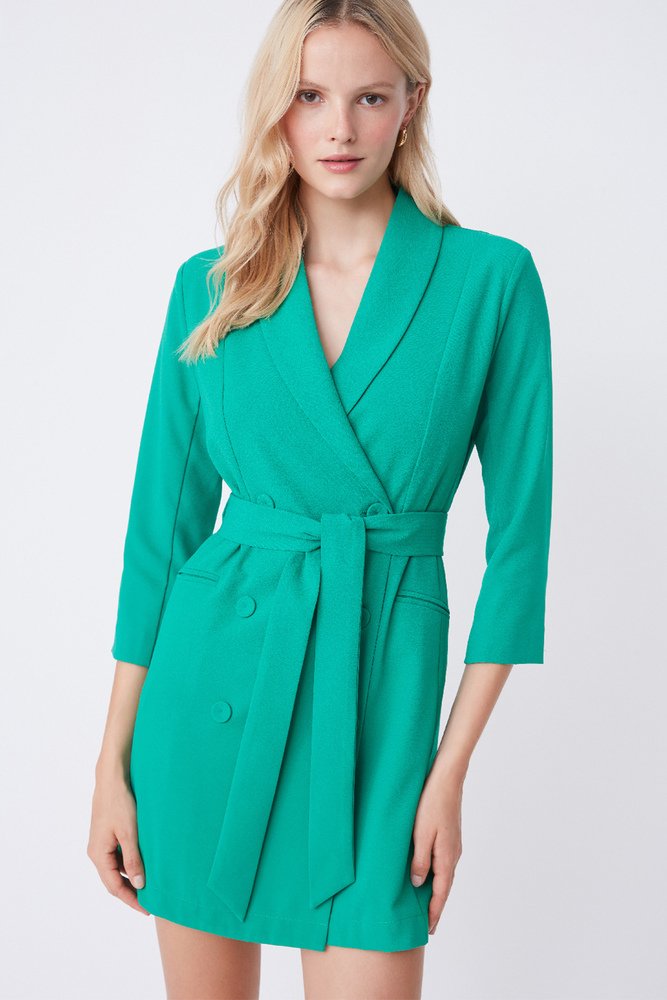 Cheraz Green belted dress | Suncoo